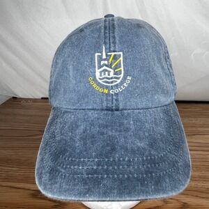 Adams Men Hat Gordon College Blue Pigment Dyed Cotton OSFA Vintage Dad Cap LP101